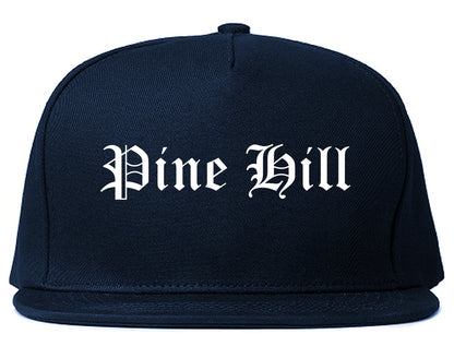 Pine Hill New Jersey NJ Old English Mens Snapback Hat Navy Blue