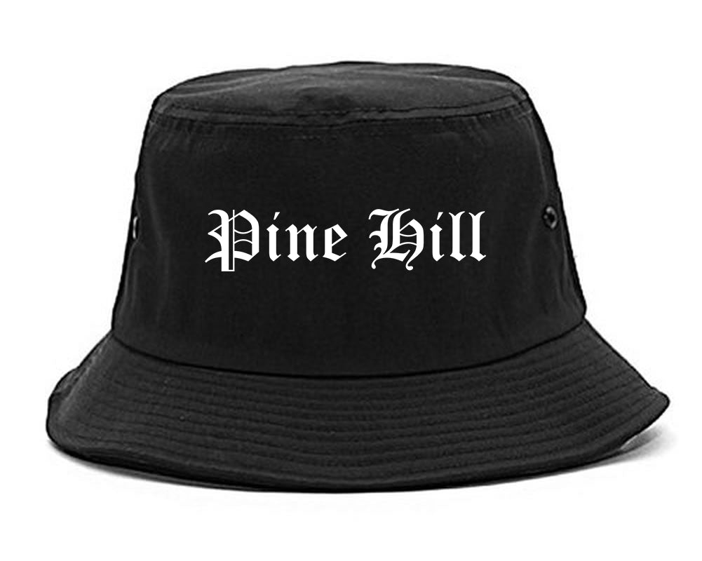Pine Hill New Jersey NJ Old English Mens Bucket Hat Black