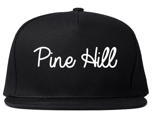 Pine Hill New Jersey NJ Script Mens Snapback Hat Black