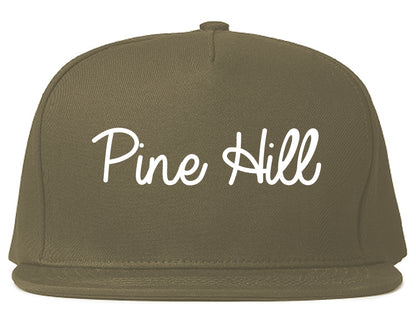 Pine Hill New Jersey NJ Script Mens Snapback Hat Grey