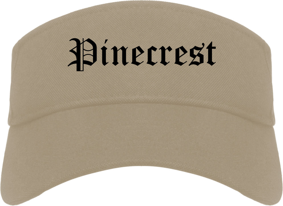 Pinecrest Florida FL Old English Mens Visor Cap Hat Khaki