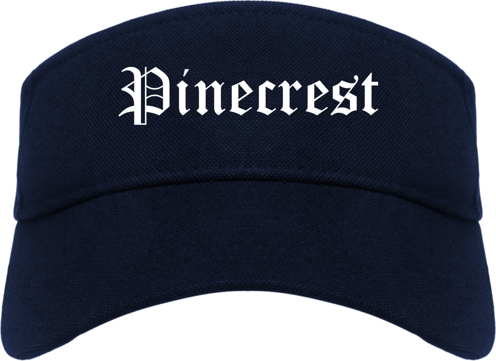 Pinecrest Florida FL Old English Mens Visor Cap Hat Navy Blue