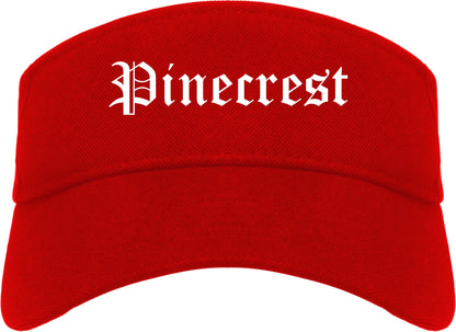 Pinecrest Florida FL Old English Mens Visor Cap Hat Red