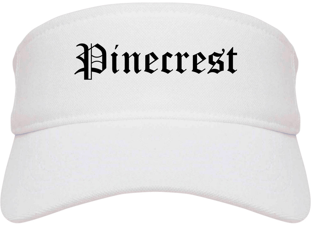 Pinecrest Florida FL Old English Mens Visor Cap Hat White