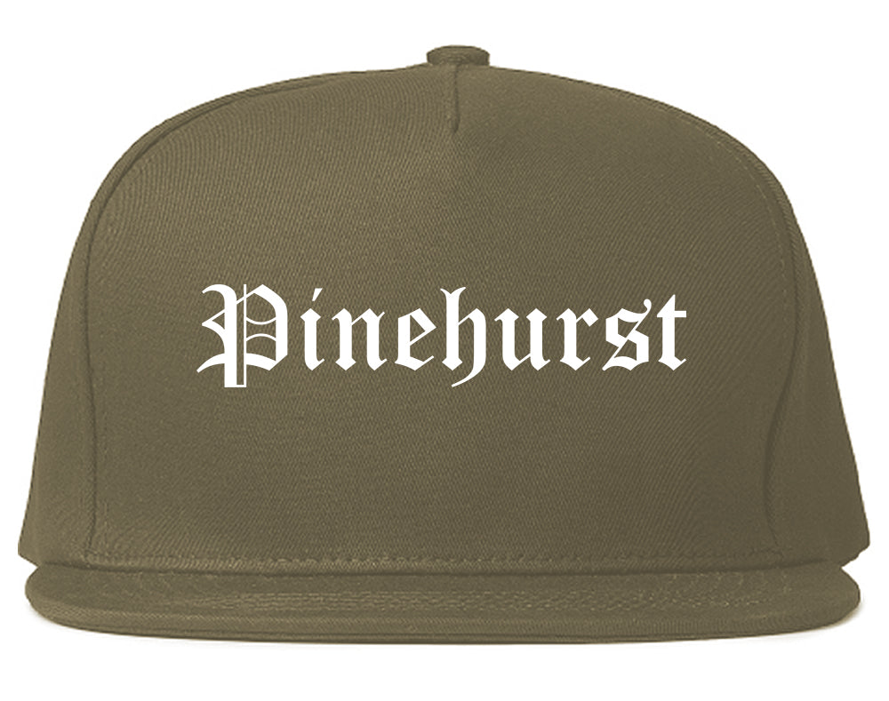 Pinehurst North Carolina NC Old English Mens Snapback Hat Grey
