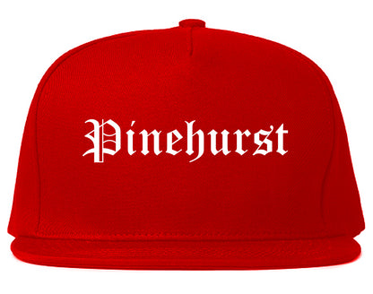 Pinehurst North Carolina NC Old English Mens Snapback Hat Red