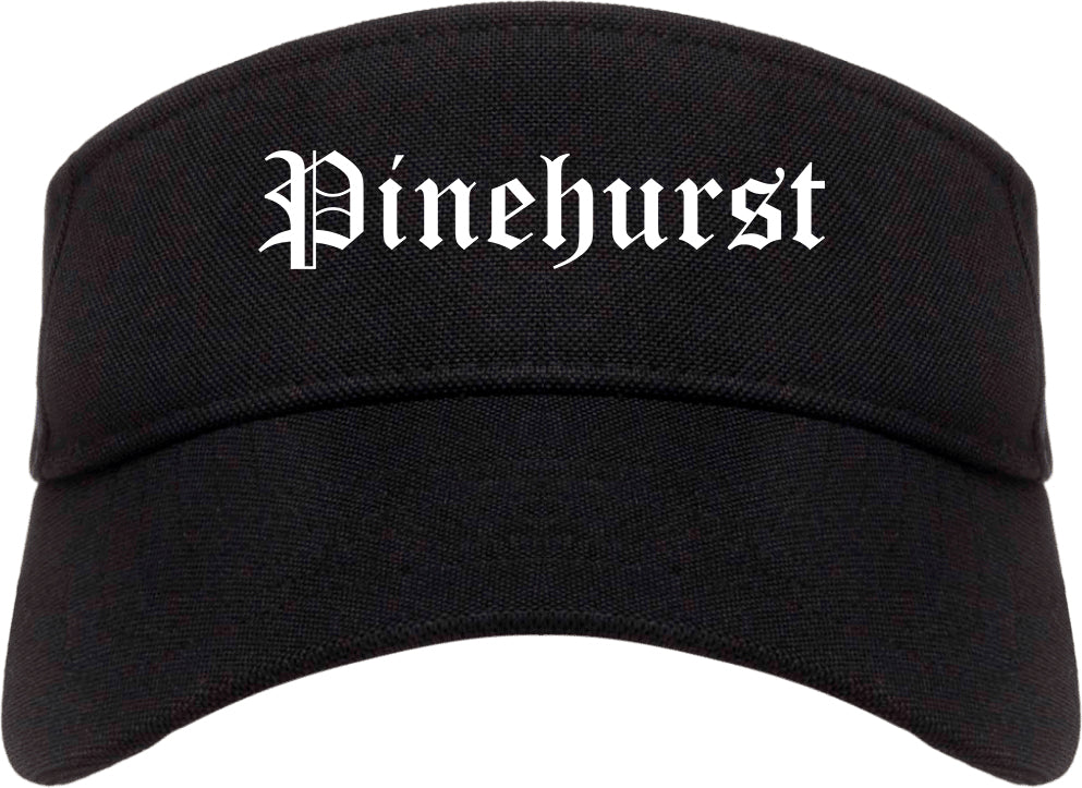 Pinehurst North Carolina NC Old English Mens Visor Cap Hat Black