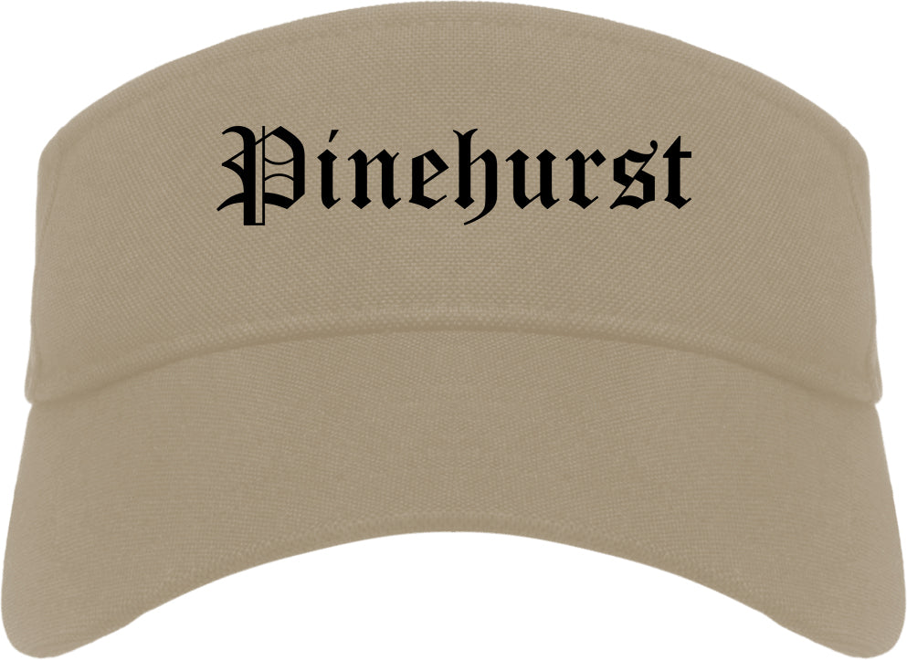 Pinehurst North Carolina NC Old English Mens Visor Cap Hat Khaki