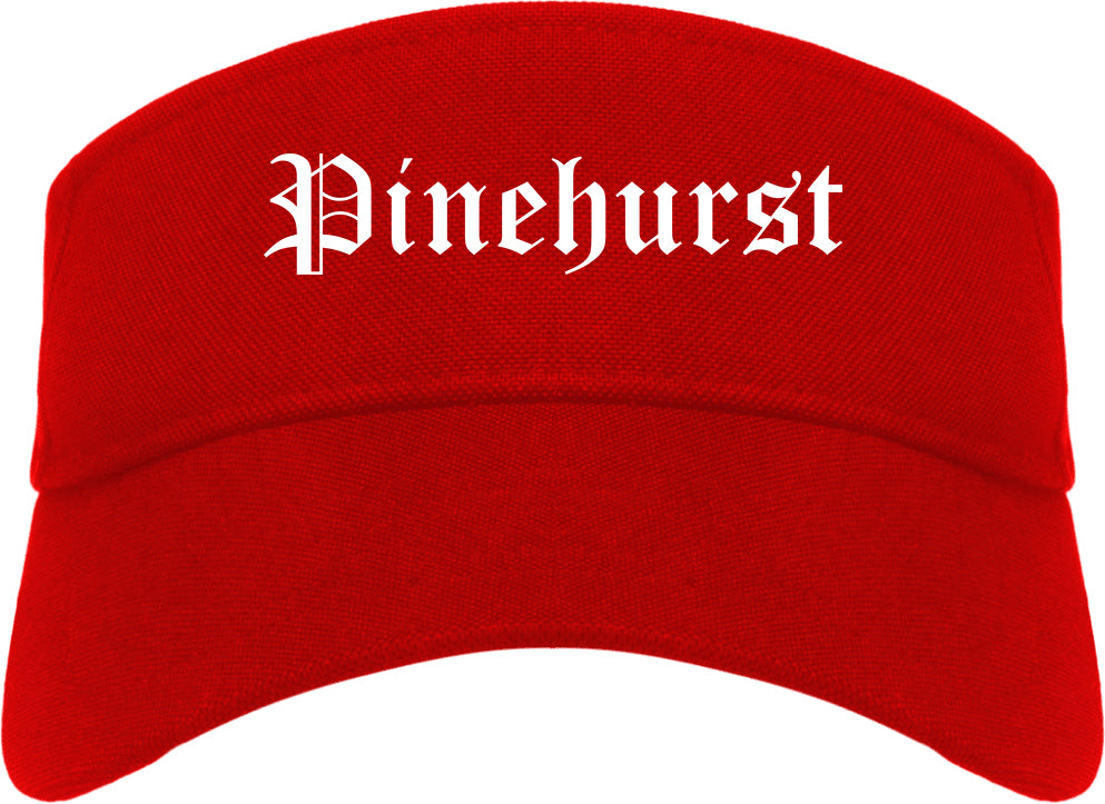 Pinehurst North Carolina NC Old English Mens Visor Cap Hat Red