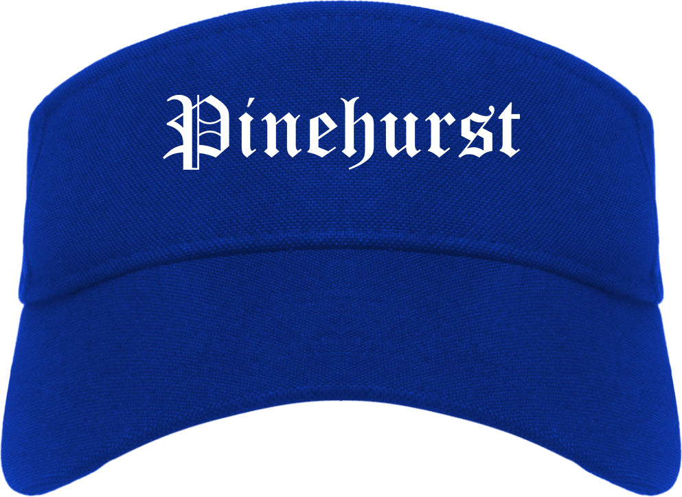 Pinehurst North Carolina NC Old English Mens Visor Cap Hat Royal Blue