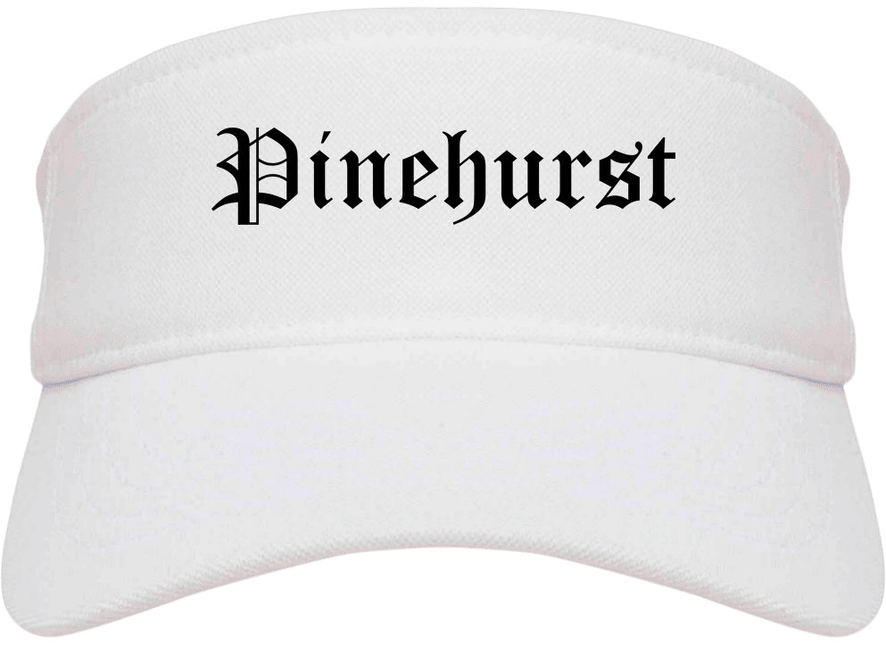 Pinehurst North Carolina NC Old English Mens Visor Cap Hat White