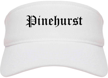 Pinehurst North Carolina NC Old English Mens Visor Cap Hat White