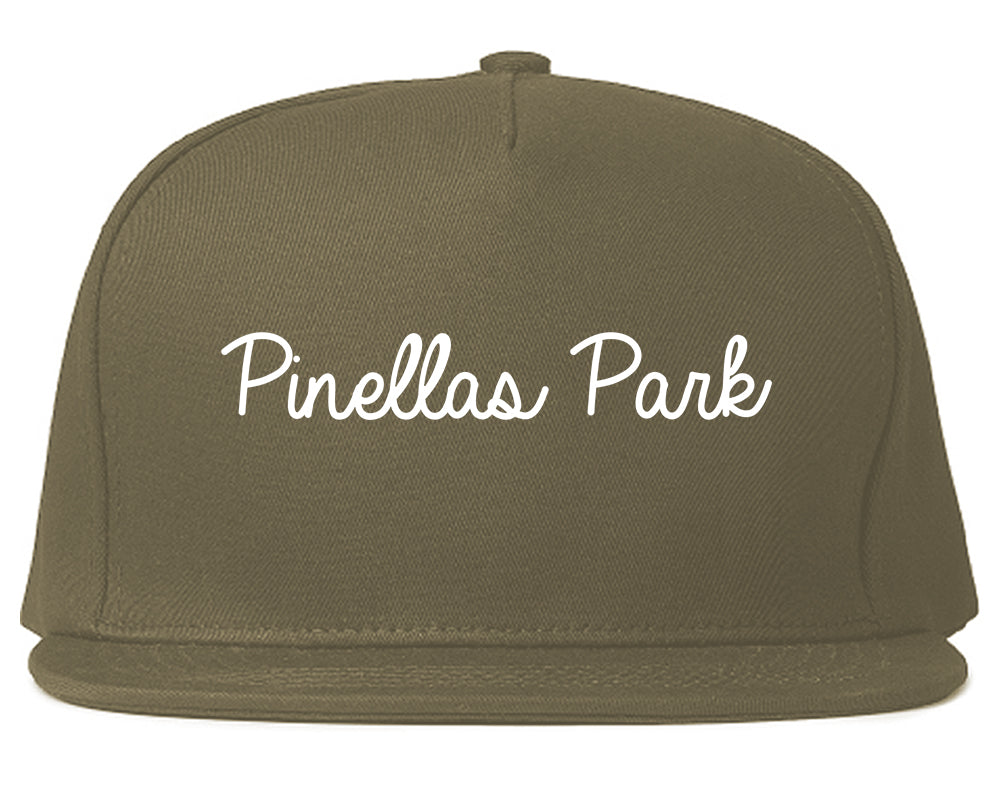Pinellas Park Florida FL Script Mens Snapback Hat Grey