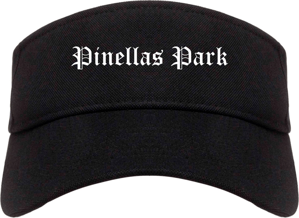 Pinellas Park Florida FL Old English Mens Visor Cap Hat Black