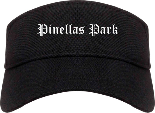 Pinellas Park Florida FL Old English Mens Visor Cap Hat Black