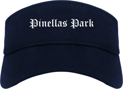 Pinellas Park Florida FL Old English Mens Visor Cap Hat Navy Blue