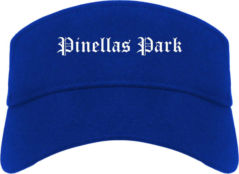 Pinellas Park Florida FL Old English Mens Visor Cap Hat Royal Blue