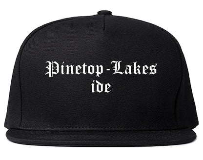 Pinetop Lakeside Arizona AZ Old English Mens Snapback Hat Black