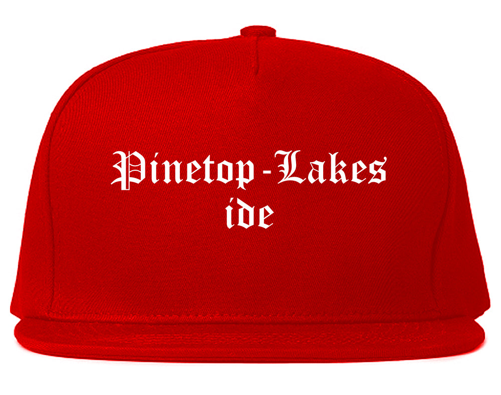Pinetop Lakeside Arizona AZ Old English Mens Snapback Hat Red