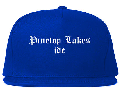 Pinetop Lakeside Arizona AZ Old English Mens Snapback Hat Royal Blue