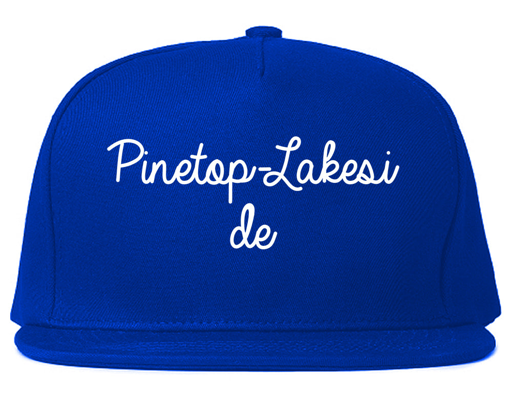 Pinetop Lakeside Arizona AZ Script Mens Snapback Hat Royal Blue