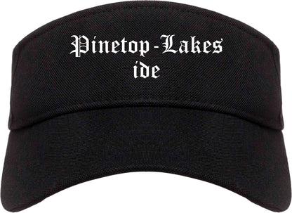 Pinetop Lakeside Arizona AZ Old English Mens Visor Cap Hat Black