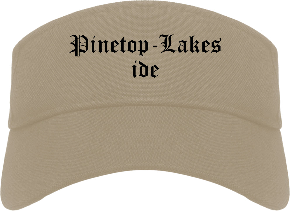 Pinetop Lakeside Arizona AZ Old English Mens Visor Cap Hat Khaki