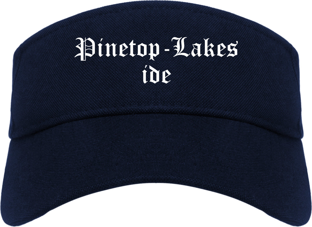 Pinetop Lakeside Arizona AZ Old English Mens Visor Cap Hat Navy Blue
