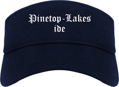 Pinetop Lakeside Arizona AZ Old English Mens Visor Cap Hat Navy Blue
