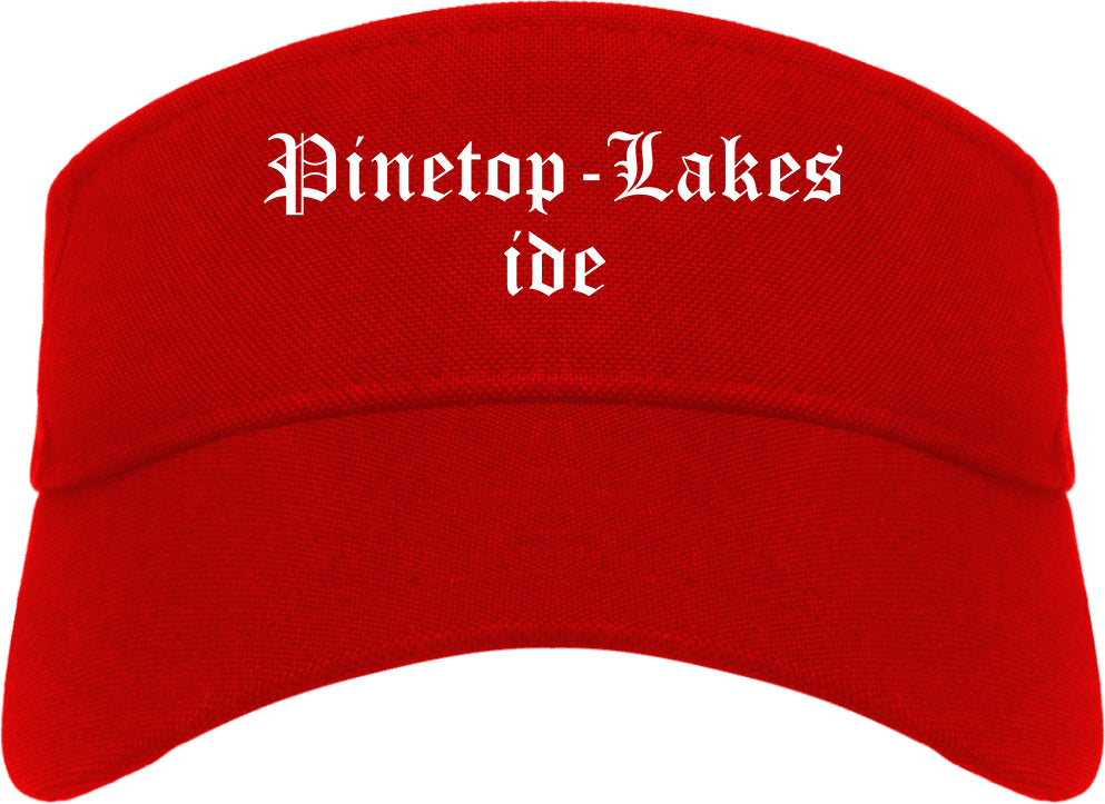 Pinetop Lakeside Arizona AZ Old English Mens Visor Cap Hat Red