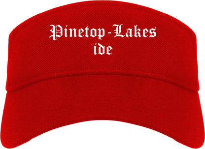Pinetop Lakeside Arizona AZ Old English Mens Visor Cap Hat Red