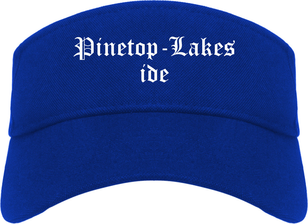 Pinetop Lakeside Arizona AZ Old English Mens Visor Cap Hat Royal Blue
