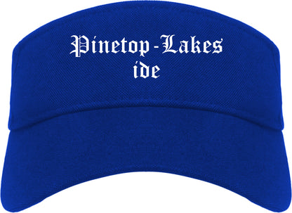 Pinetop Lakeside Arizona AZ Old English Mens Visor Cap Hat Royal Blue