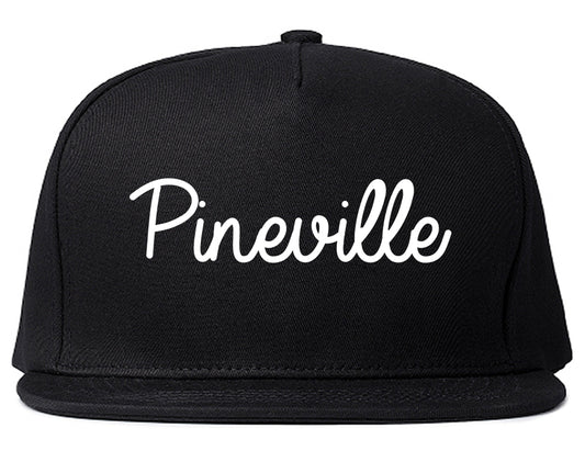 Pineville Louisiana LA Script Mens Snapback Hat Black
