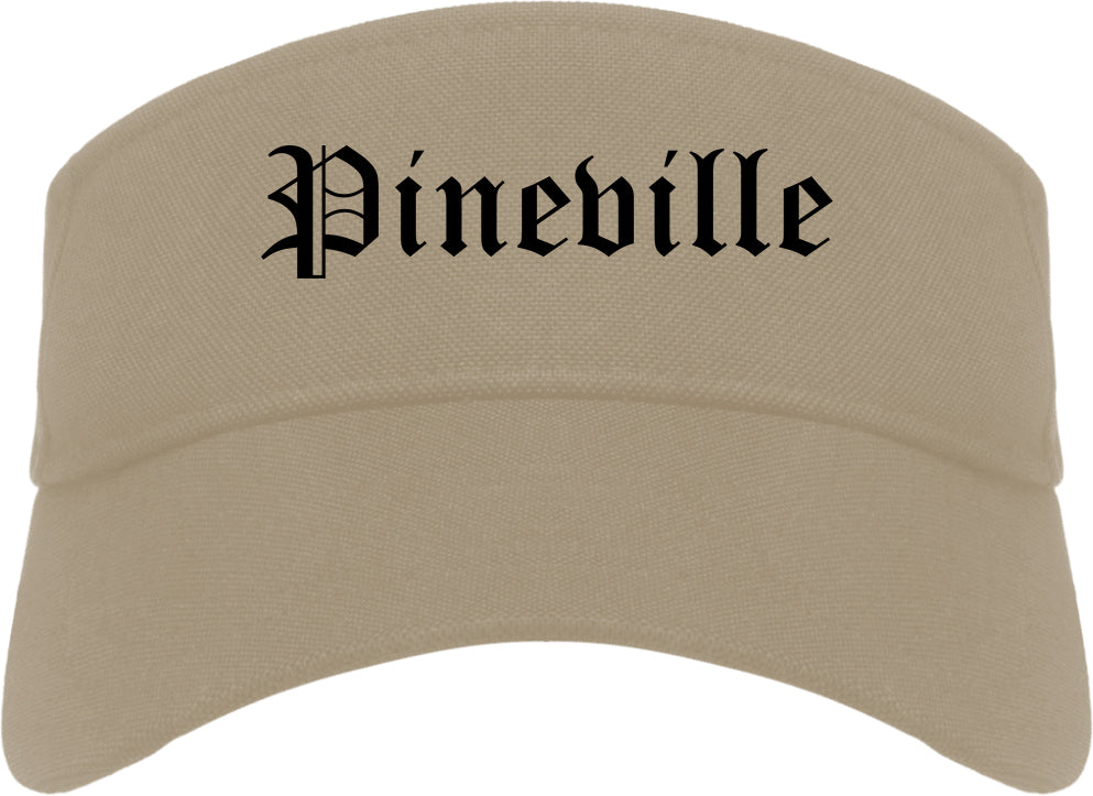 Pineville Louisiana LA Old English Mens Visor Cap Hat Khaki