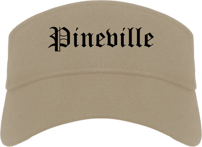Pineville Louisiana LA Old English Mens Visor Cap Hat Khaki