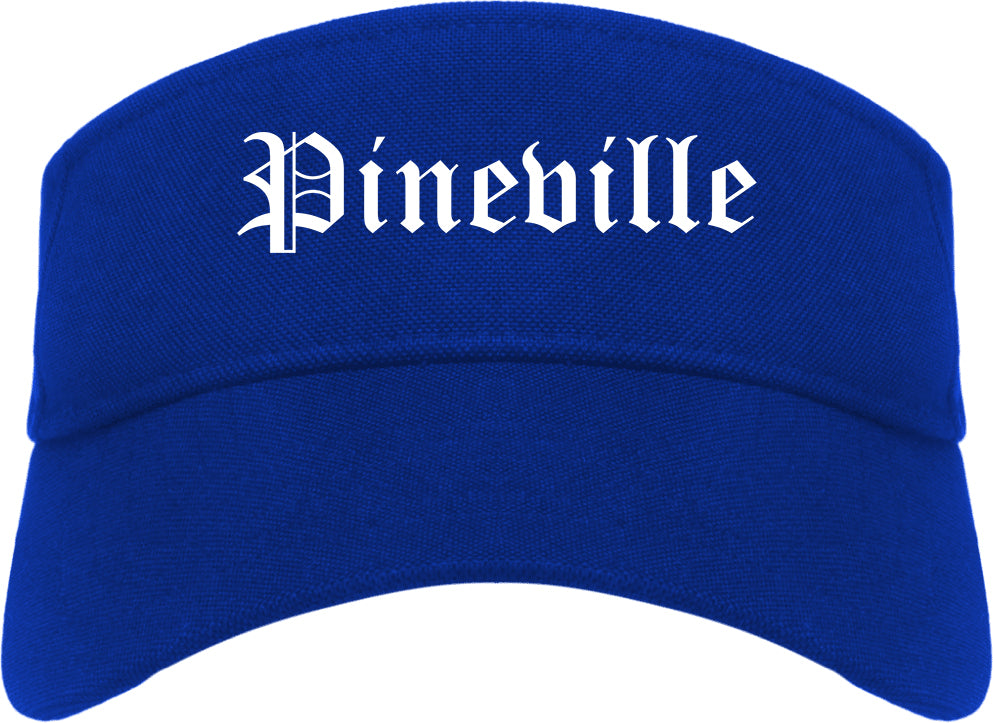 Pineville Louisiana LA Old English Mens Visor Cap Hat Royal Blue