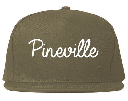 Pineville North Carolina NC Script Mens Snapback Hat Grey