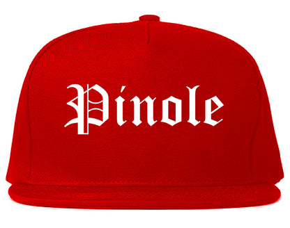 Pinole California CA Old English Mens Snapback Hat Red