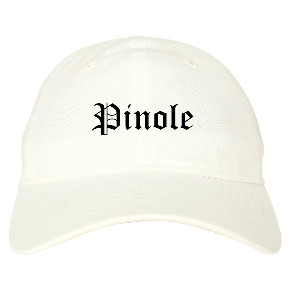Pinole California CA Old English Mens Dad Hat Baseball Cap White