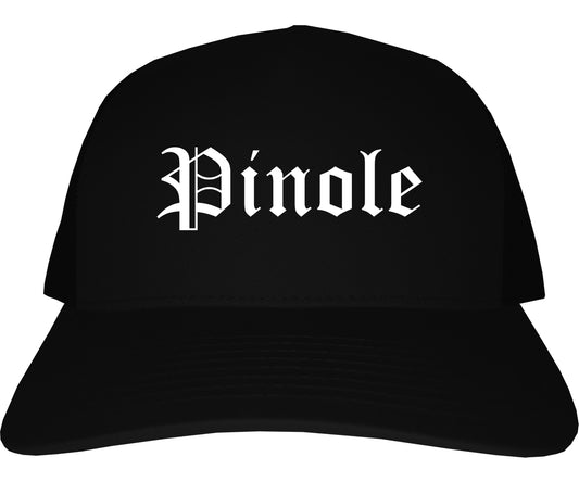 Pinole California CA Old English Mens Trucker Hat Cap Black