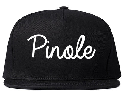 Pinole California CA Script Mens Snapback Hat Black