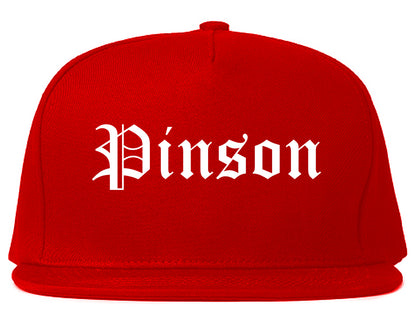 Pinson Alabama AL Old English Mens Snapback Hat Red