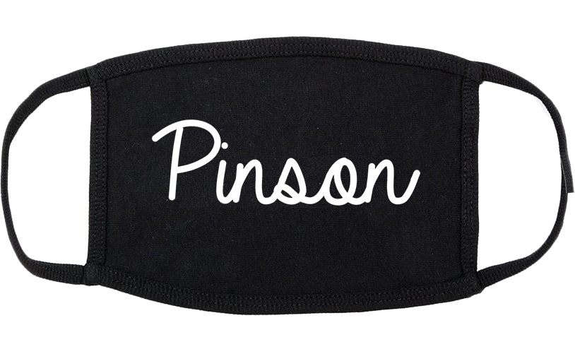 Pinson Alabama AL Script Cotton Face Mask Black