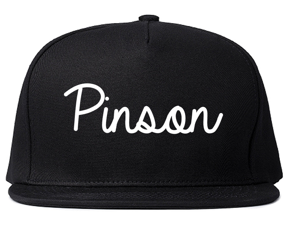 Pinson Alabama AL Script Mens Snapback Hat Black