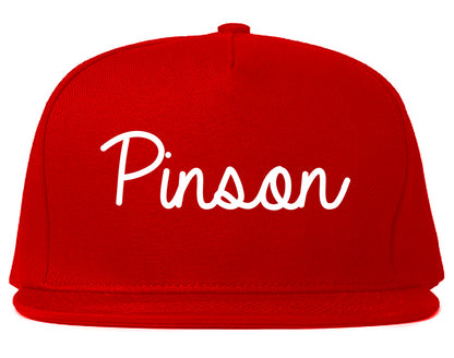 Pinson Alabama AL Script Mens Snapback Hat Red