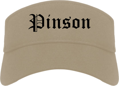 Pinson Alabama AL Old English Mens Visor Cap Hat Khaki