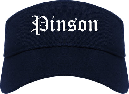 Pinson Alabama AL Old English Mens Visor Cap Hat Navy Blue