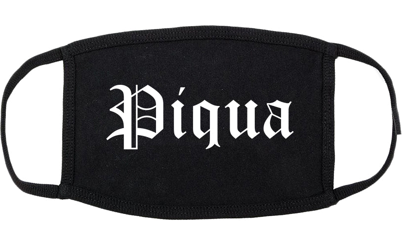 Piqua Ohio OH Old English Cotton Face Mask Black