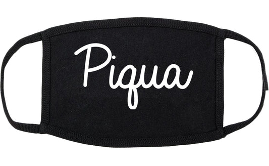Piqua Ohio OH Script Cotton Face Mask Black